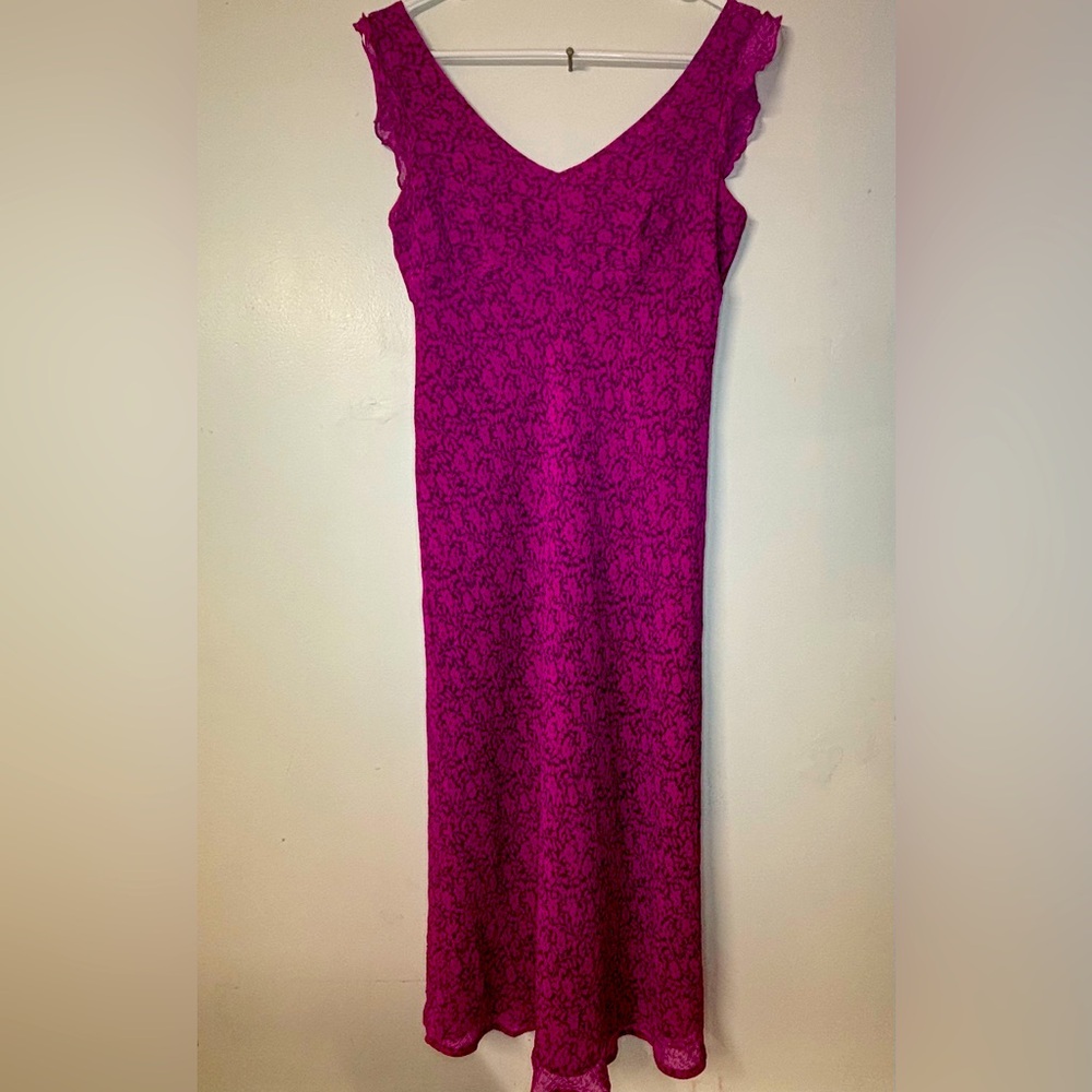 Ann Taylor Fuchsia Lace Maxi Dress